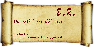Donkó Rozália névjegykártya